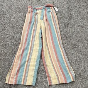 Anthropologie Multicolor Striped Pants with slits!